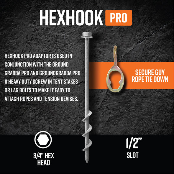 HexHook Pro Lag Bolt Hook 12 Pack