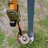 Pole being held in place with a GroundGrabba ground anchor and ClosedHook.
